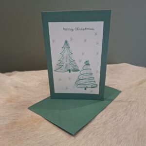 Kaart Merry Christmas groen