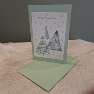 Kaart Merry Christmas lichtgroen