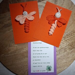 Gelukswormpje "Libelle" zalm/oranje